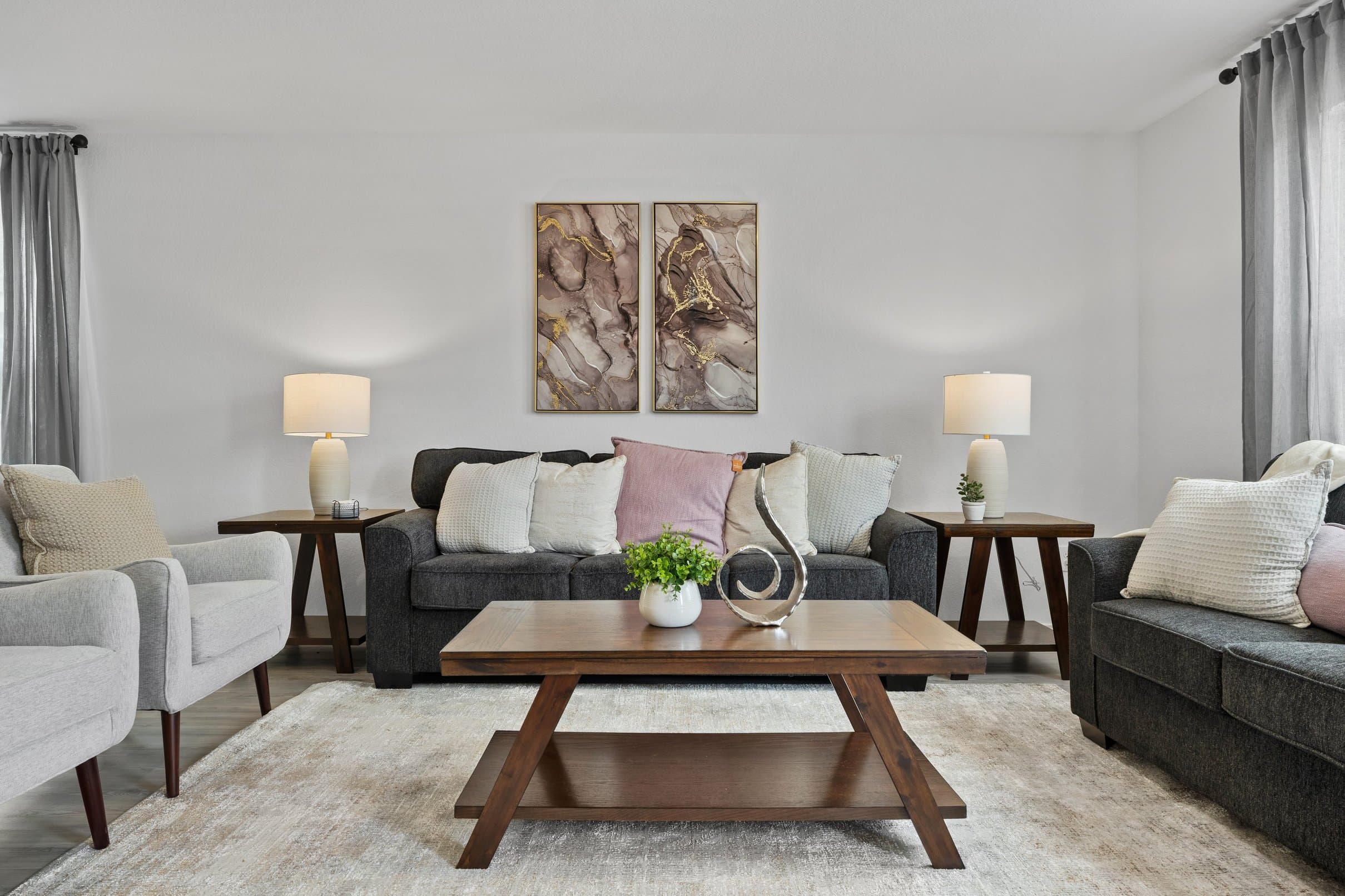 Styled living room in Temple, TX